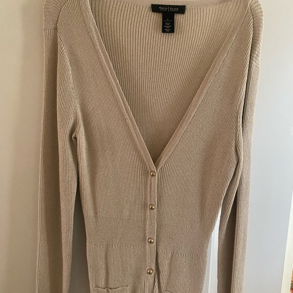 Women's Tan Button-Up Sweater